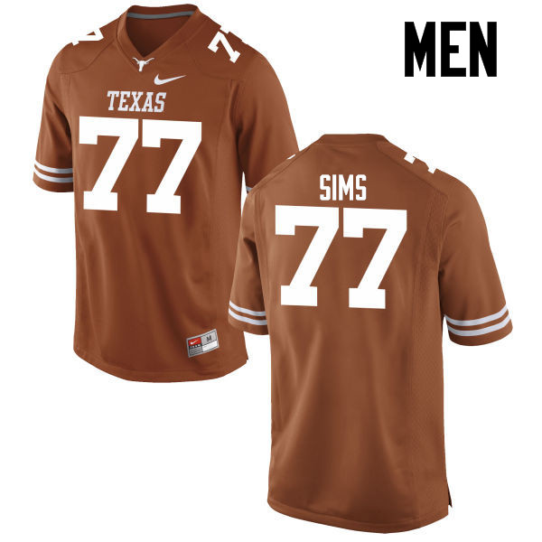 Men #77 Kenneth Sims Texas Longhorns College Football Jerseys-Tex Orange